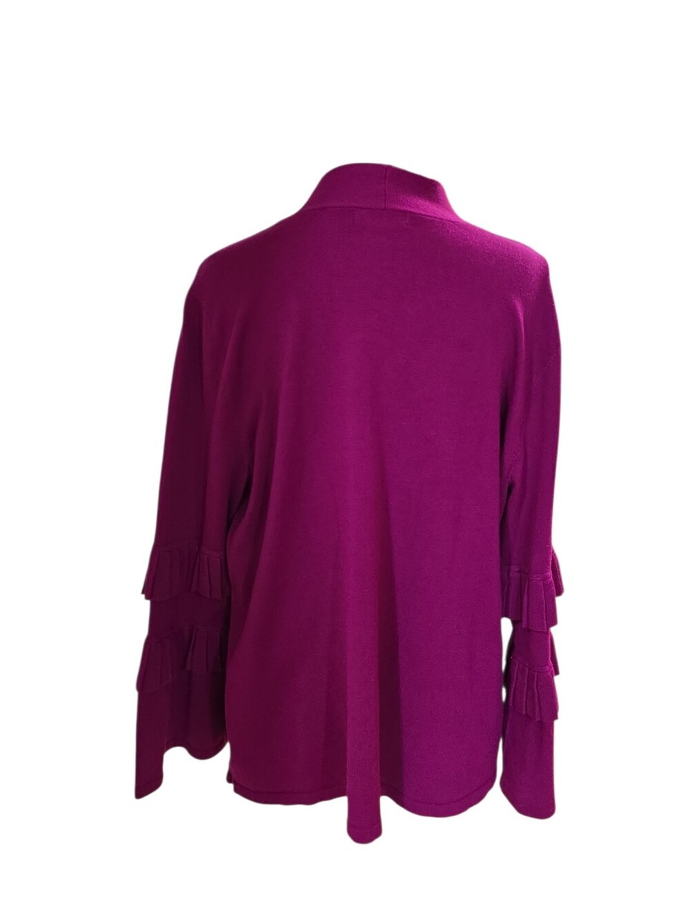 Alfani Bold Magenta Ruffle Sleeve Cardigan L - Picture 4 of 4